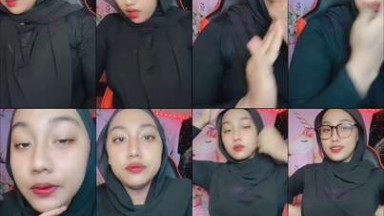 New Asian beautiful hijab style outfit hitam semi transparan kelihatan cantik banget